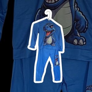 Blue Dinosaur Pajama Set
